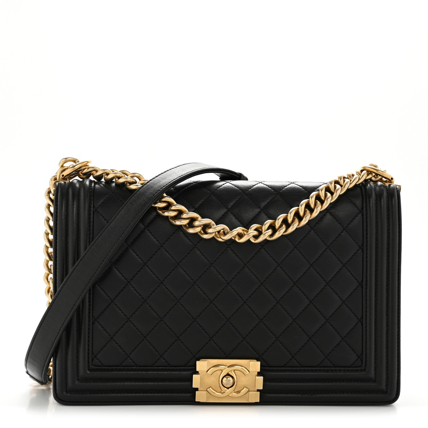 Chanel Lambskin Quilted New Medium Boy Flap Black