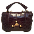 FENDI Rare Limited Edition Brown Alligator and Mink Fur Satchel Handbag