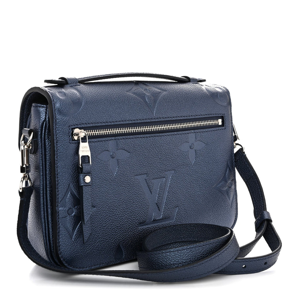 Louis Vuitton Metallic Empreinte Monogram Giant Pochette Metis Navy Nacre