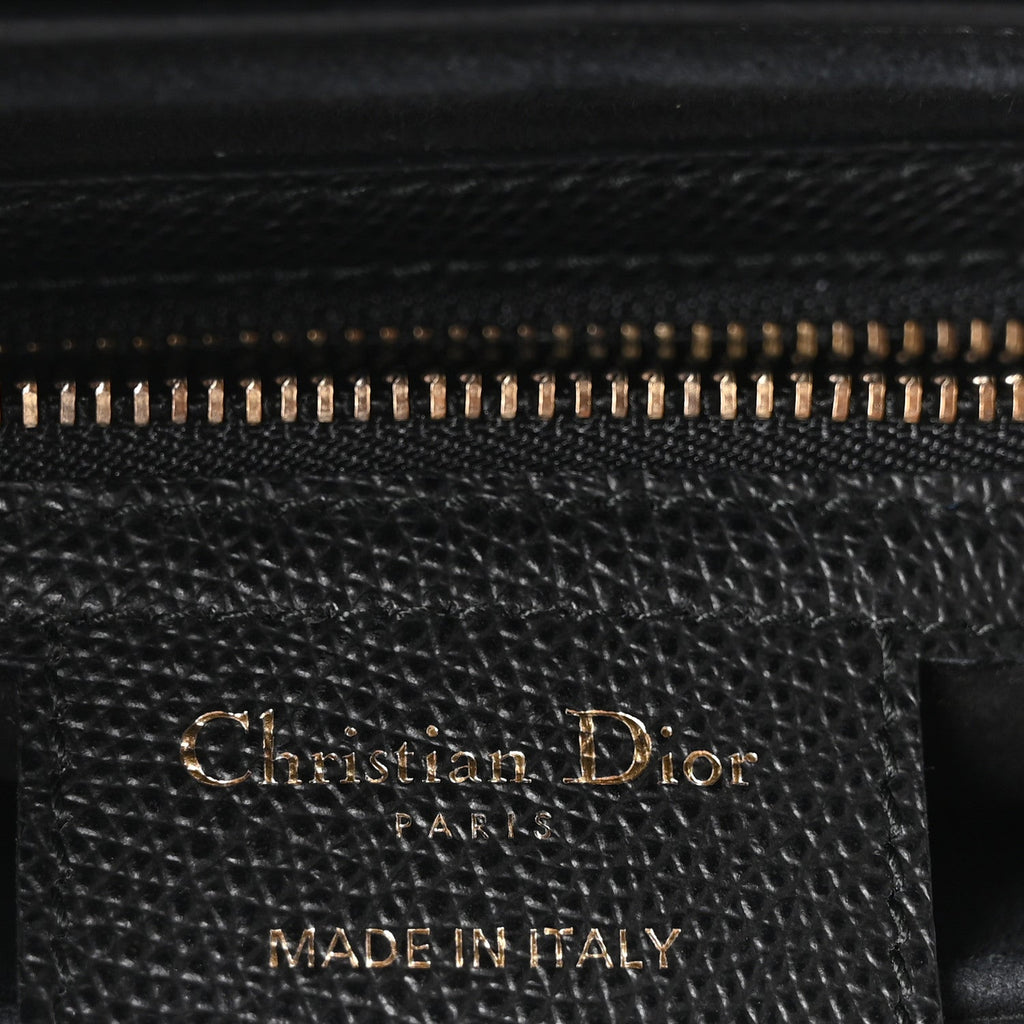 Christian Dior Grained Calfskin Saddle Bag Black