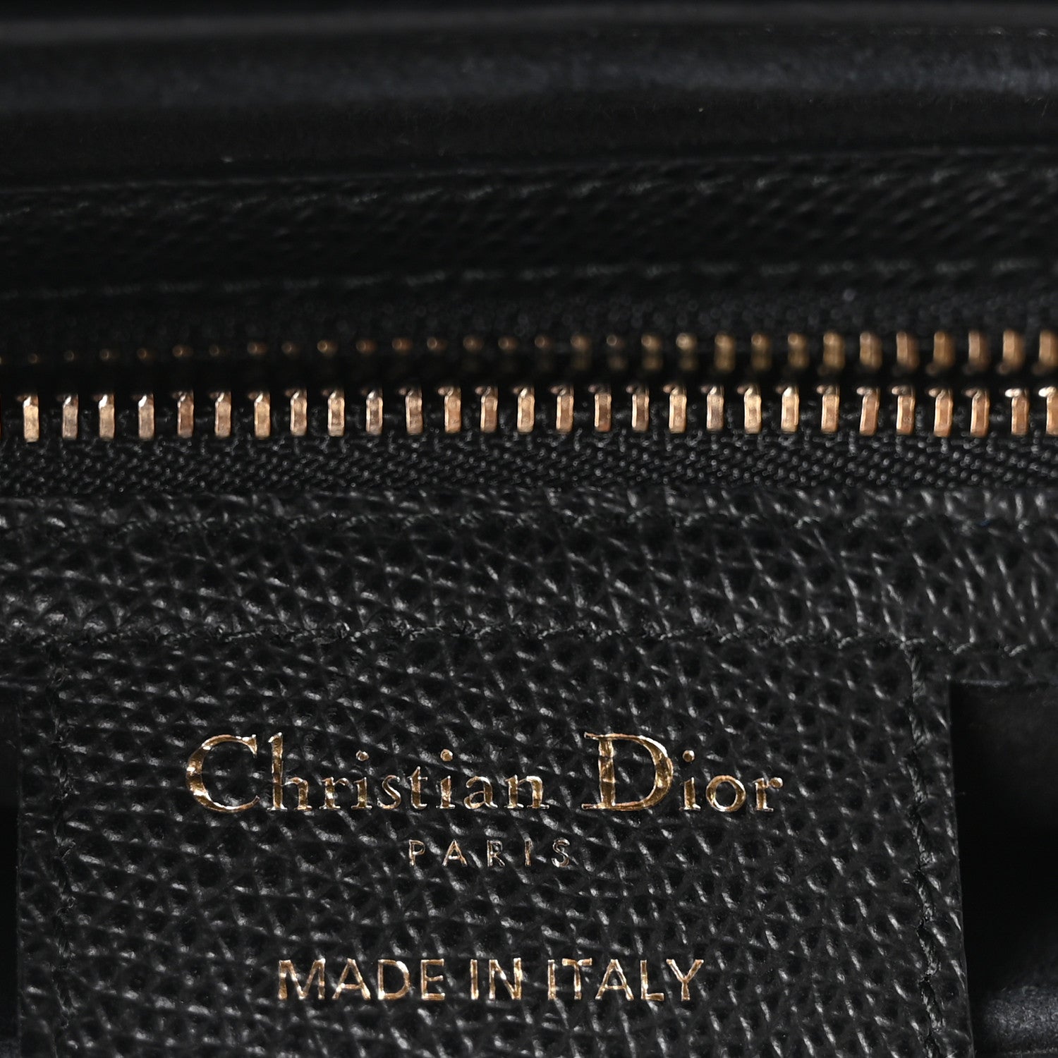 Christian Dior Grained Calfskin Saddle Bag Black
