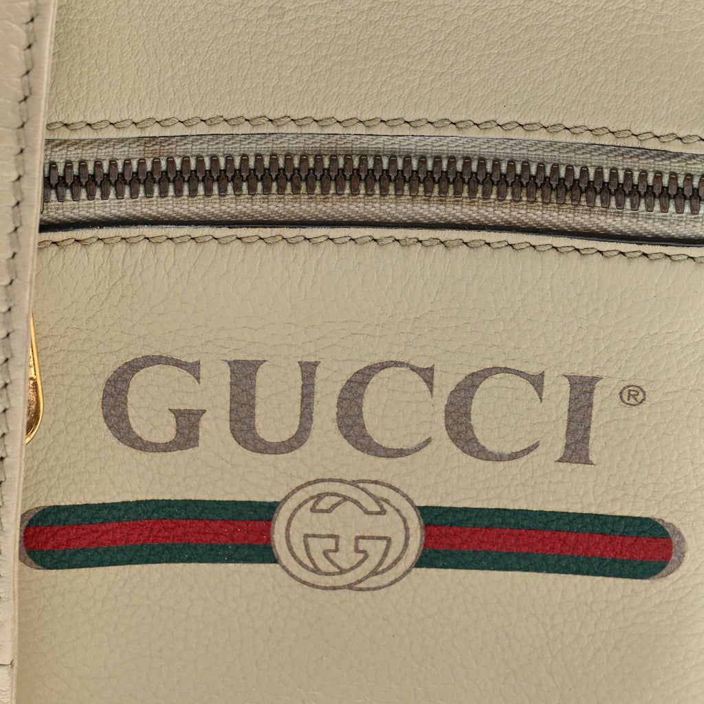 Gucci Grained Calfskin Mini Logo Messenger Bag White