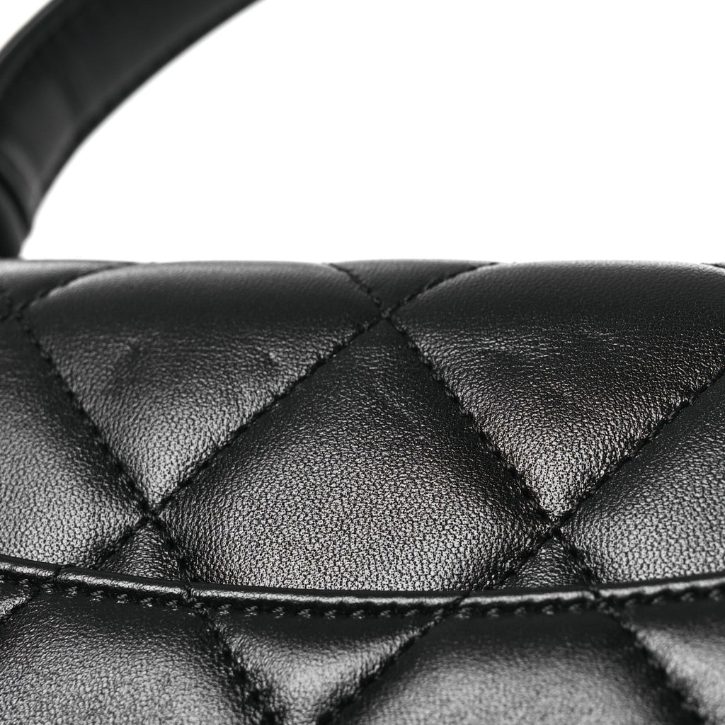Chanel Lambskin Quilted Small Trendy CC Dual Handle Flap Bag Black
