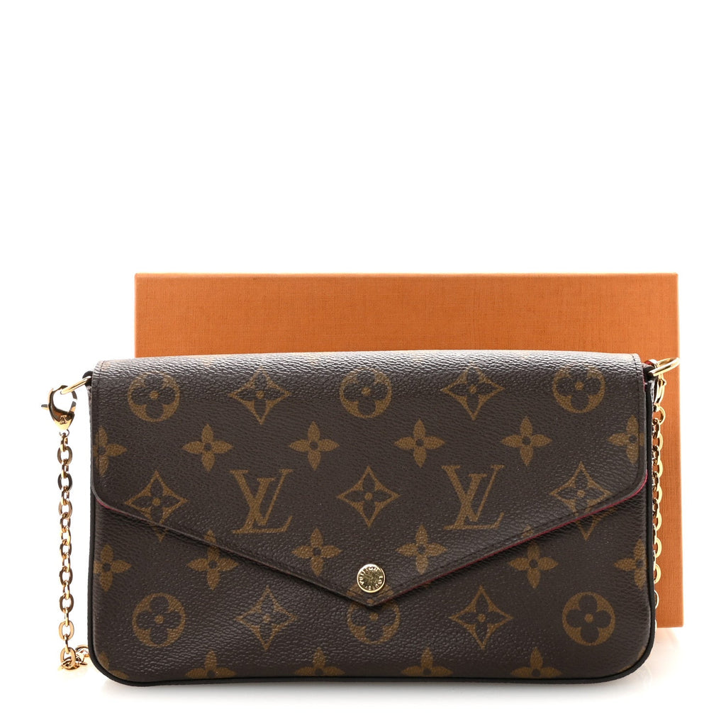 Louis Vuitton Monogram Pochette Felicie Chain Wallet Fuchsia