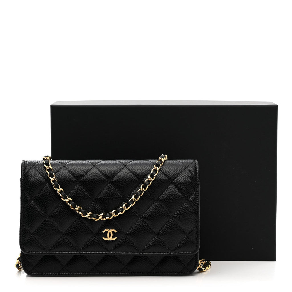 Chanel Caviar Quilted Wallet on Chain WOC Black