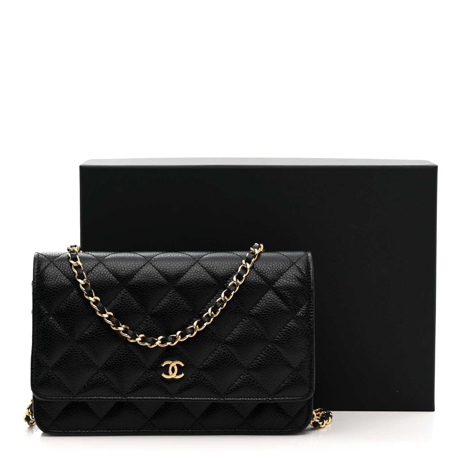 Chanel Caviar Quilted Wallet on Chain WOC Black