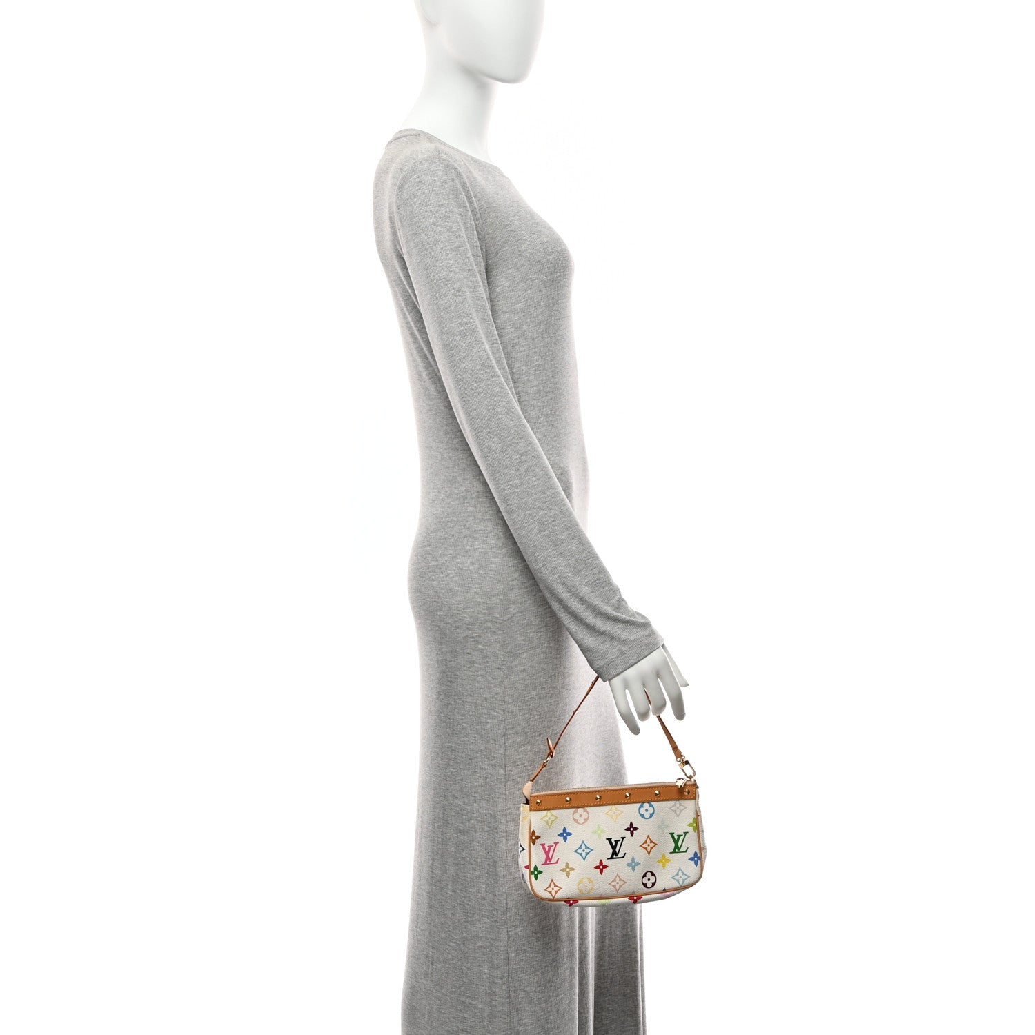 Louis Vuitton Monogram Multicolor Pochette Accessories White