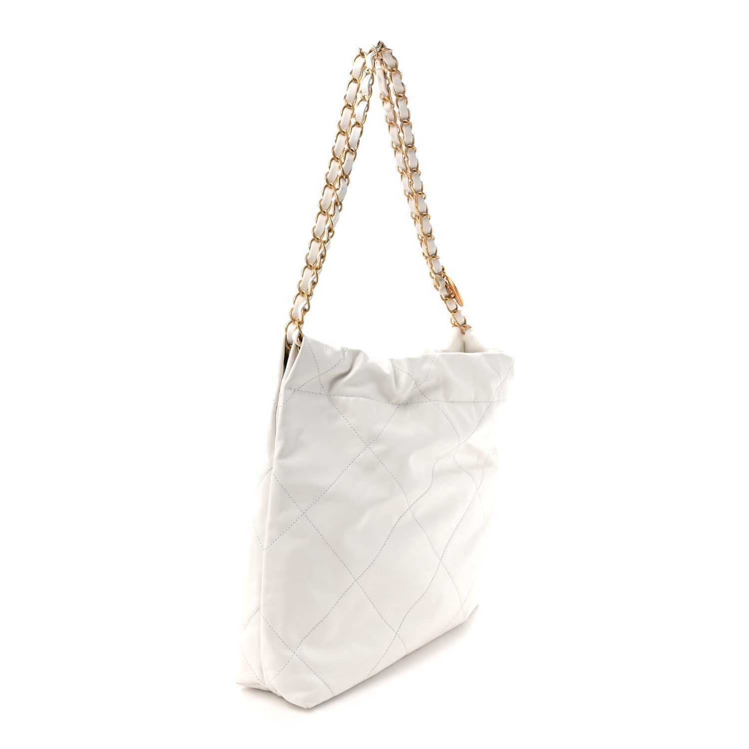 Chanel Shiny Calfskin Quilted Small Chanel 22 White