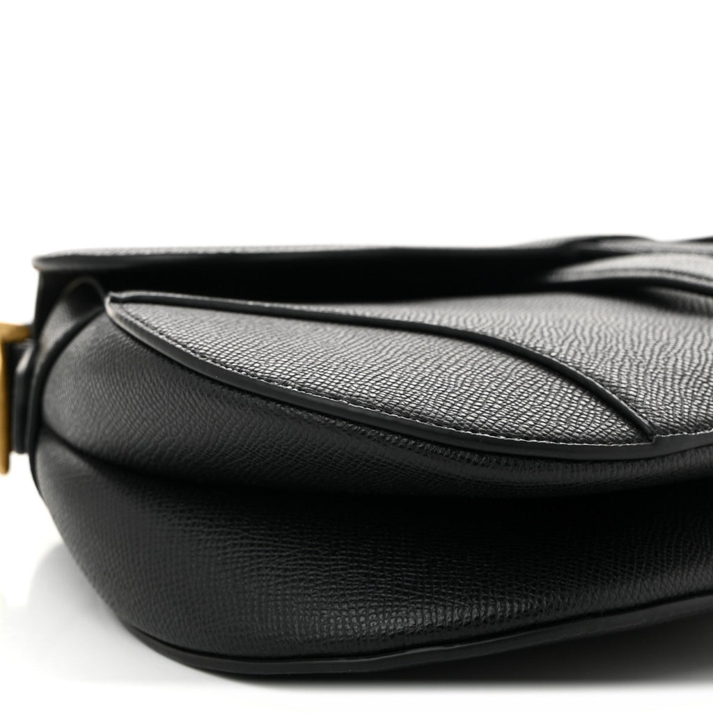 Christian Dior Grained Calfskin Saddle Bag Black