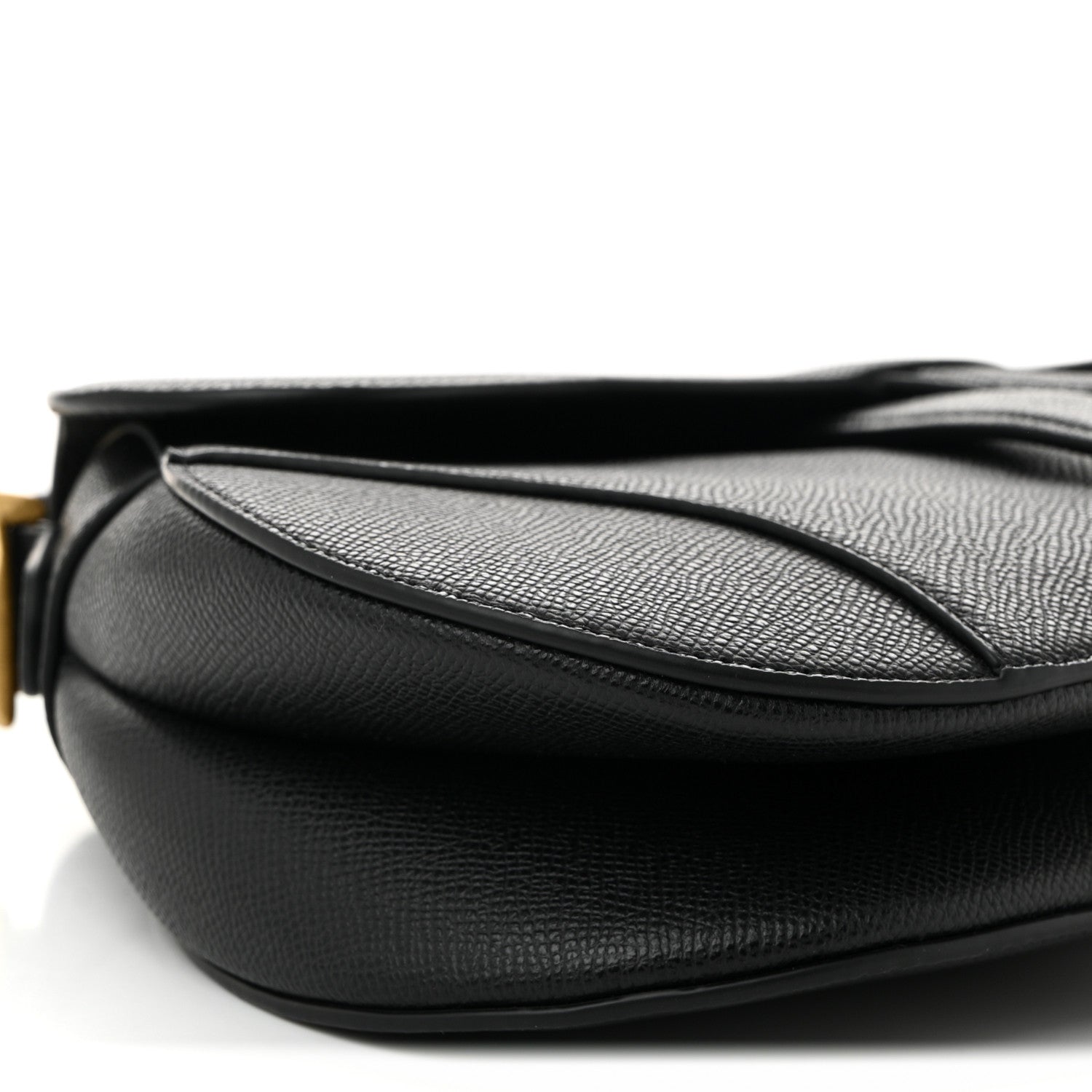 Christian Dior Grained Calfskin Saddle Bag Black