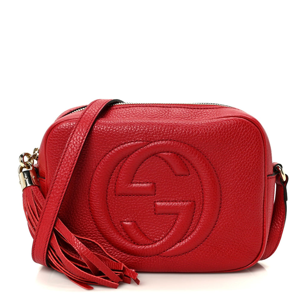 Gucci Pebbled Calfskin Small Soho Disco Bag Vibrant Red