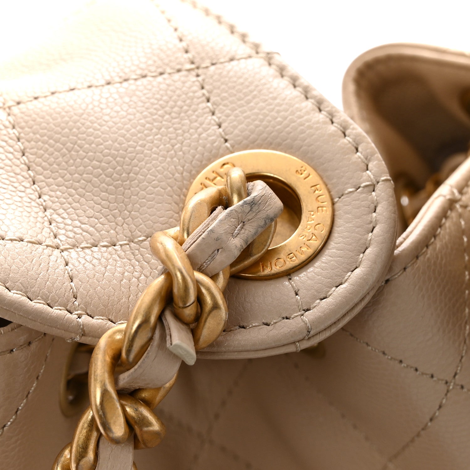 Chanel Caviar Quilted Small Chanel 25 Handbag Beige
