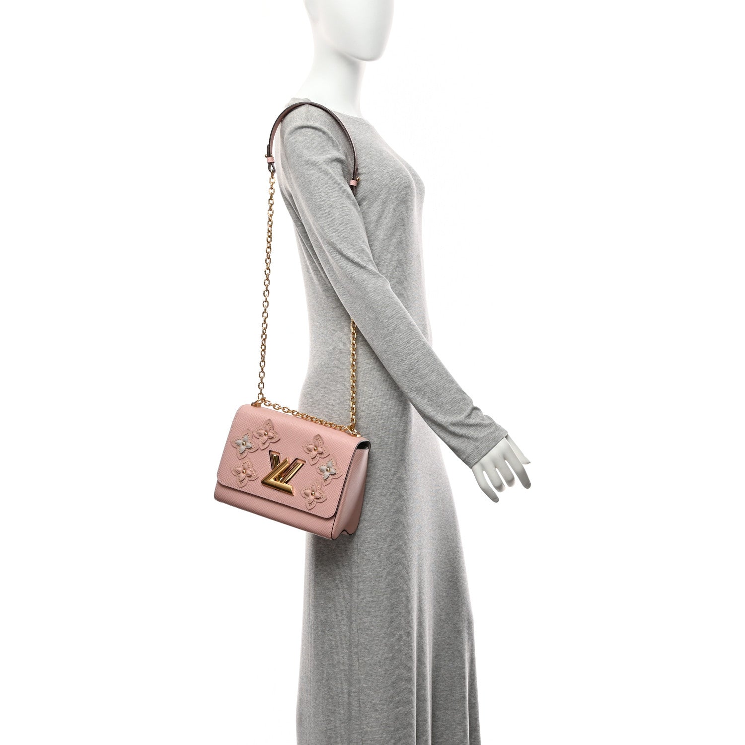 Louis Vuitton Epi Couture’s Flower Twist Shoulder Bag MM Rose Ballerine