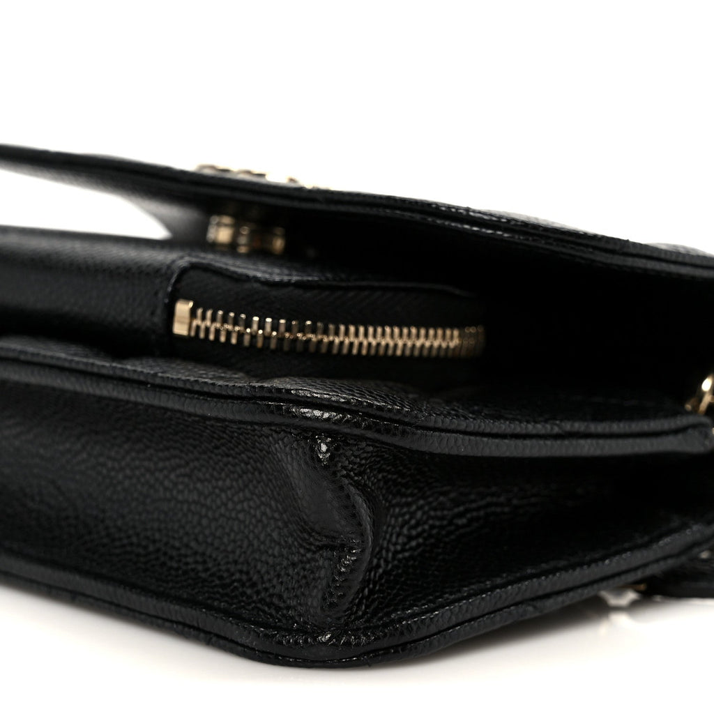 Chanel Caviar Quilted Business Affinity Clutch With Chain Black