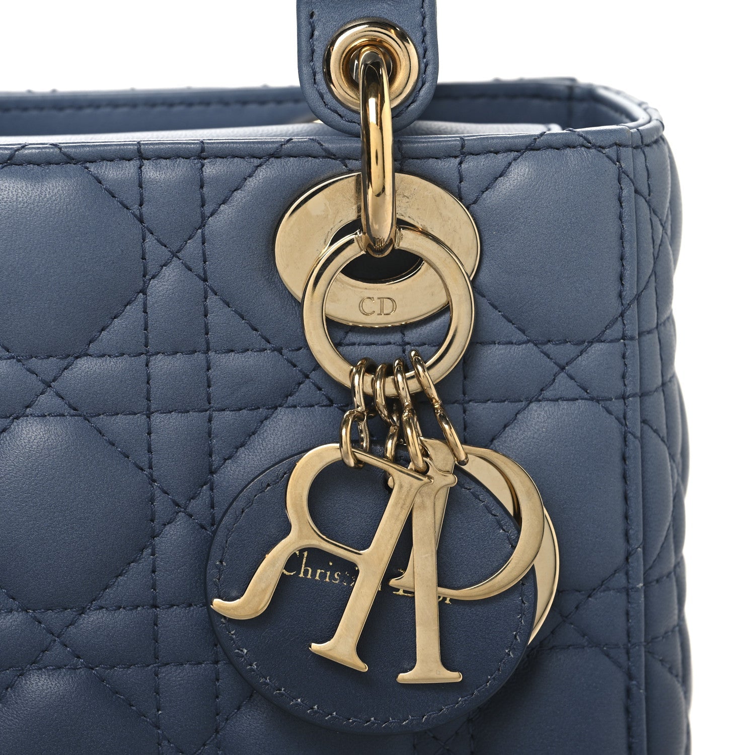 Christian Dior Lambskin Cannage Gradient Small My ABCDior Lady Dior Indigo Blue