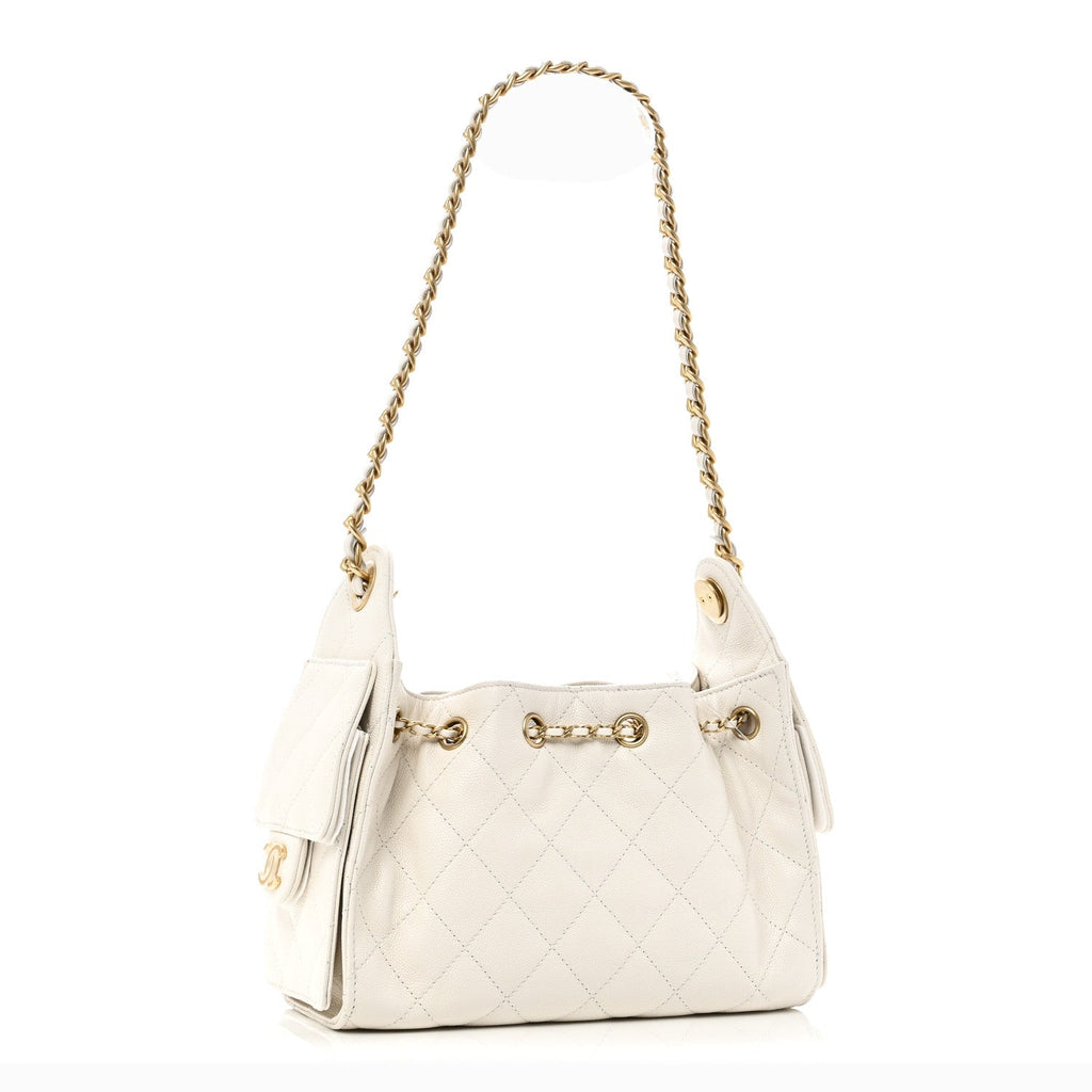 Chanel Caviar Quilted Mini Chanel 25 Handbag White