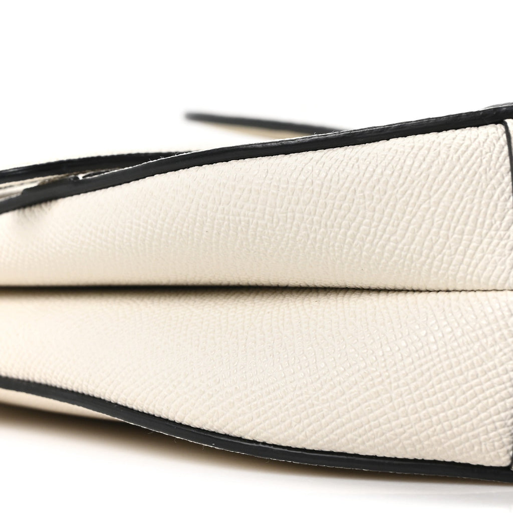 Christian Dior Grained Calfskin Saddle Bag White
