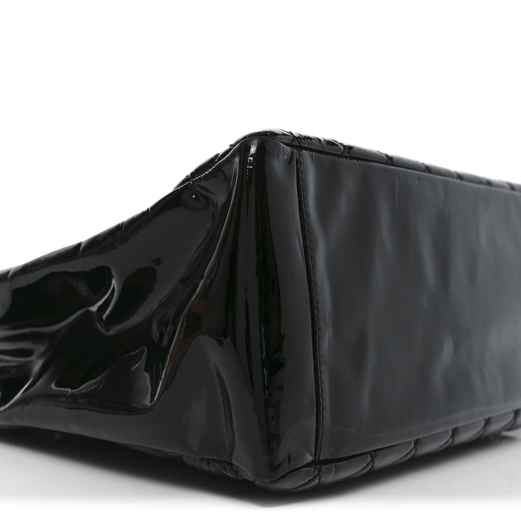 Chanel Patent Quilted Grand Shopping Tote GST Black