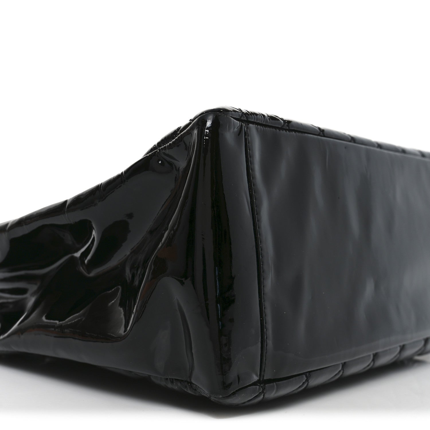 Chanel Patent Quilted Grand Shopping Tote GST Black