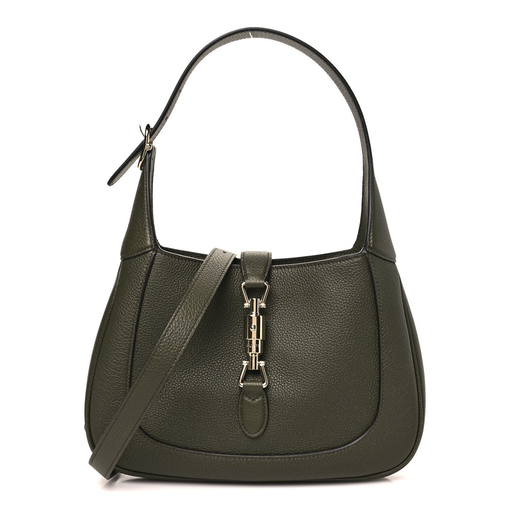 Gucci Grand Prix Calfskin Medium Jackie 1961 Hobo Dark Green