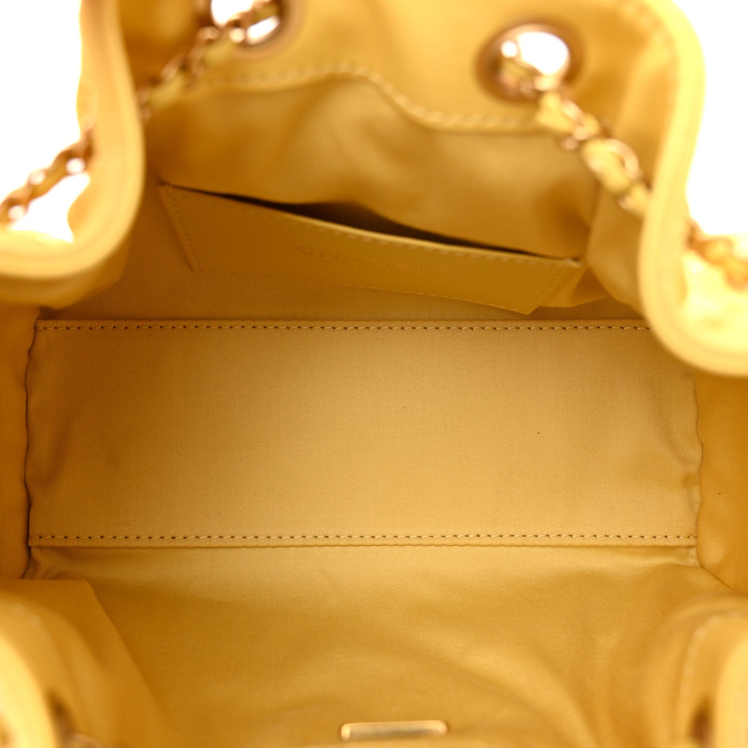 Chanel Suede Quilted Mini Chanel 25 Handbag Yellow