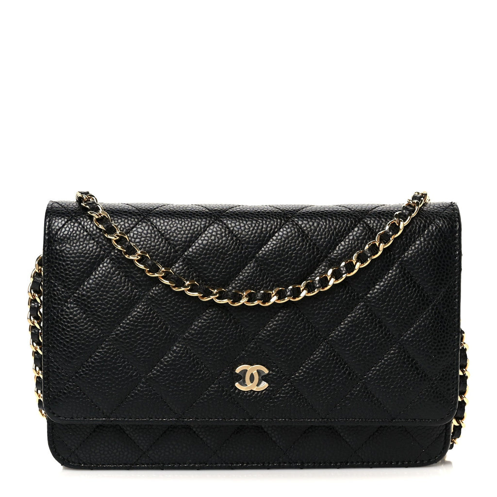 Chanel Caviar Quilted Wallet on Chain WOC Black