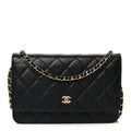 Chanel Caviar Quilted Wallet on Chain WOC Black