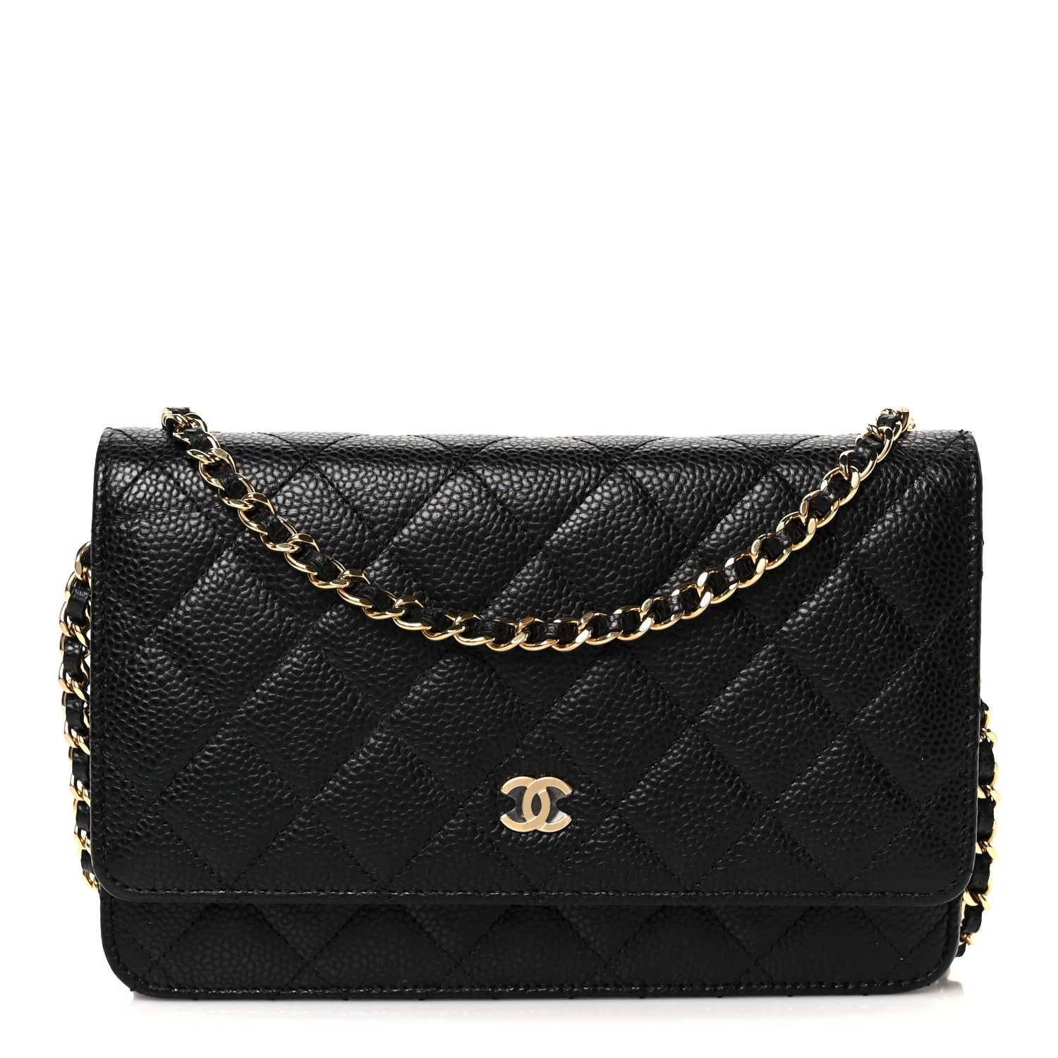 Chanel Caviar Quilted Wallet on Chain WOC Black
