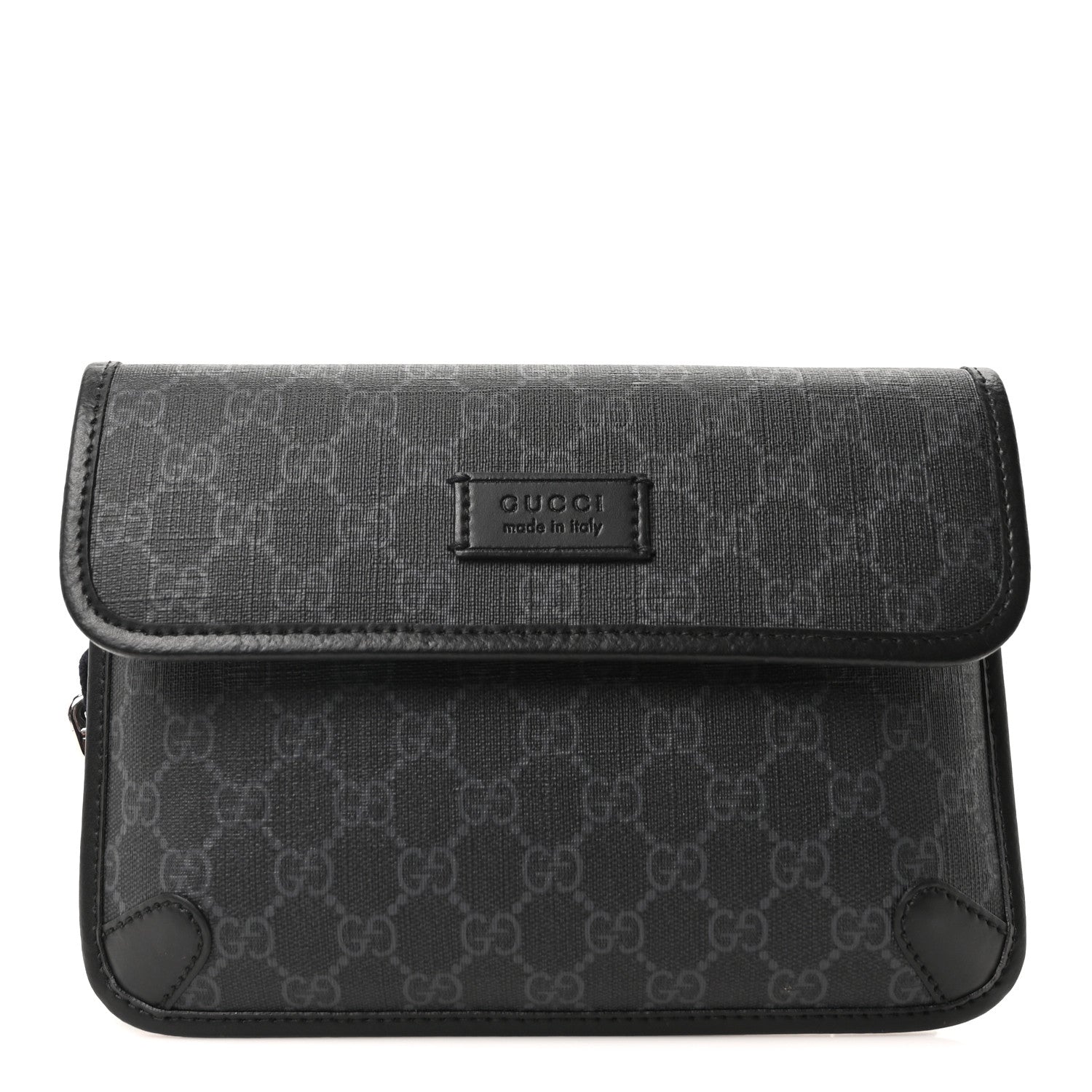 Gucci GG Supreme Monogram Web Slim Belt Bag Black Grey