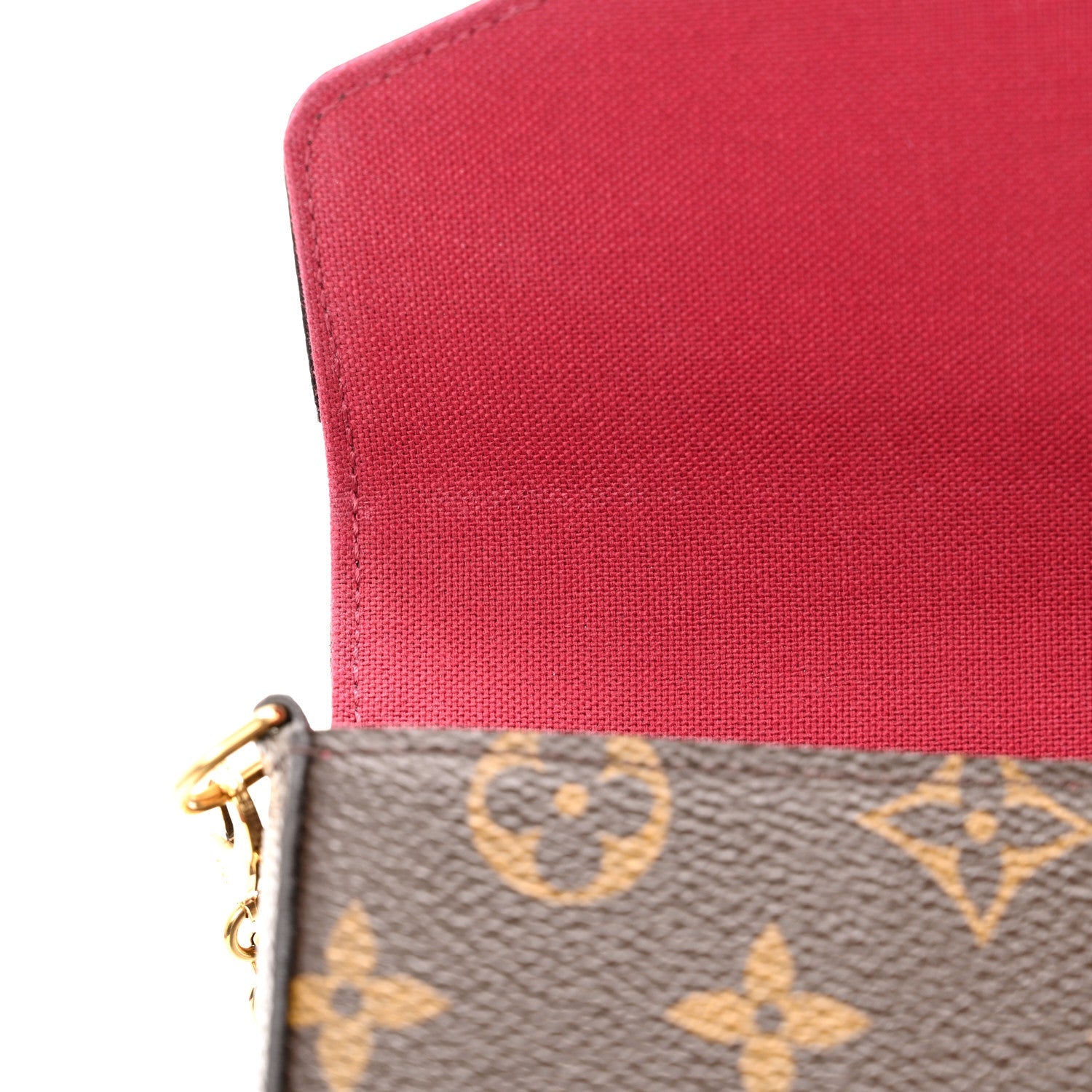 Louis Vuitton Monogram Pochette Felicie Chain Wallet Fuchsia