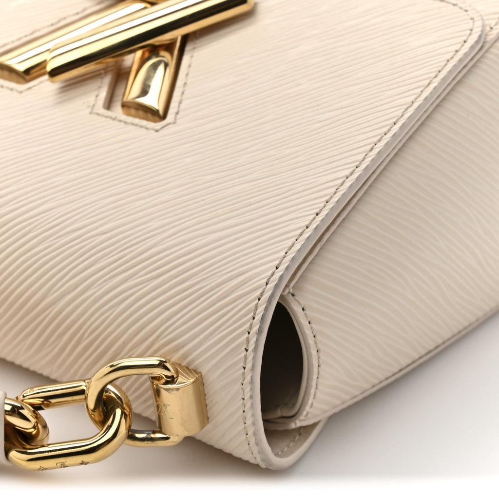 Louis Vuitton Epi Twist Braided Chain Shoulder Bag PM Quartz White