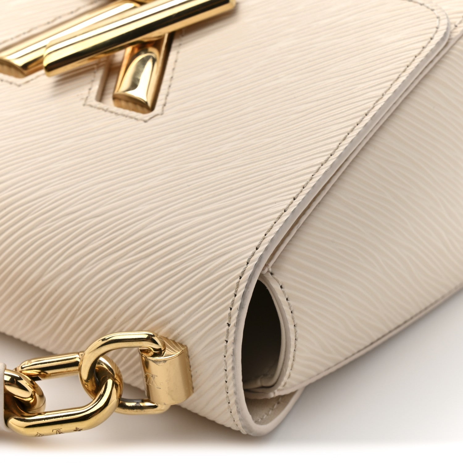 Louis Vuitton Epi Twist Braided Chain Shoulder Bag PM Quartz White