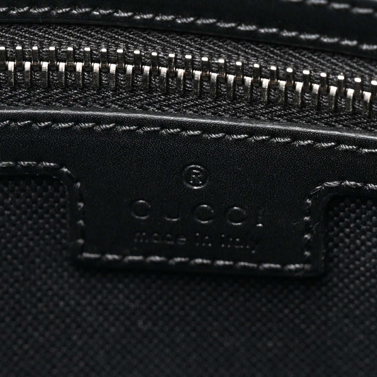 Gucci GG Supreme Monogram Appia Calfskin Web Flat Messenger Bag Black Grey