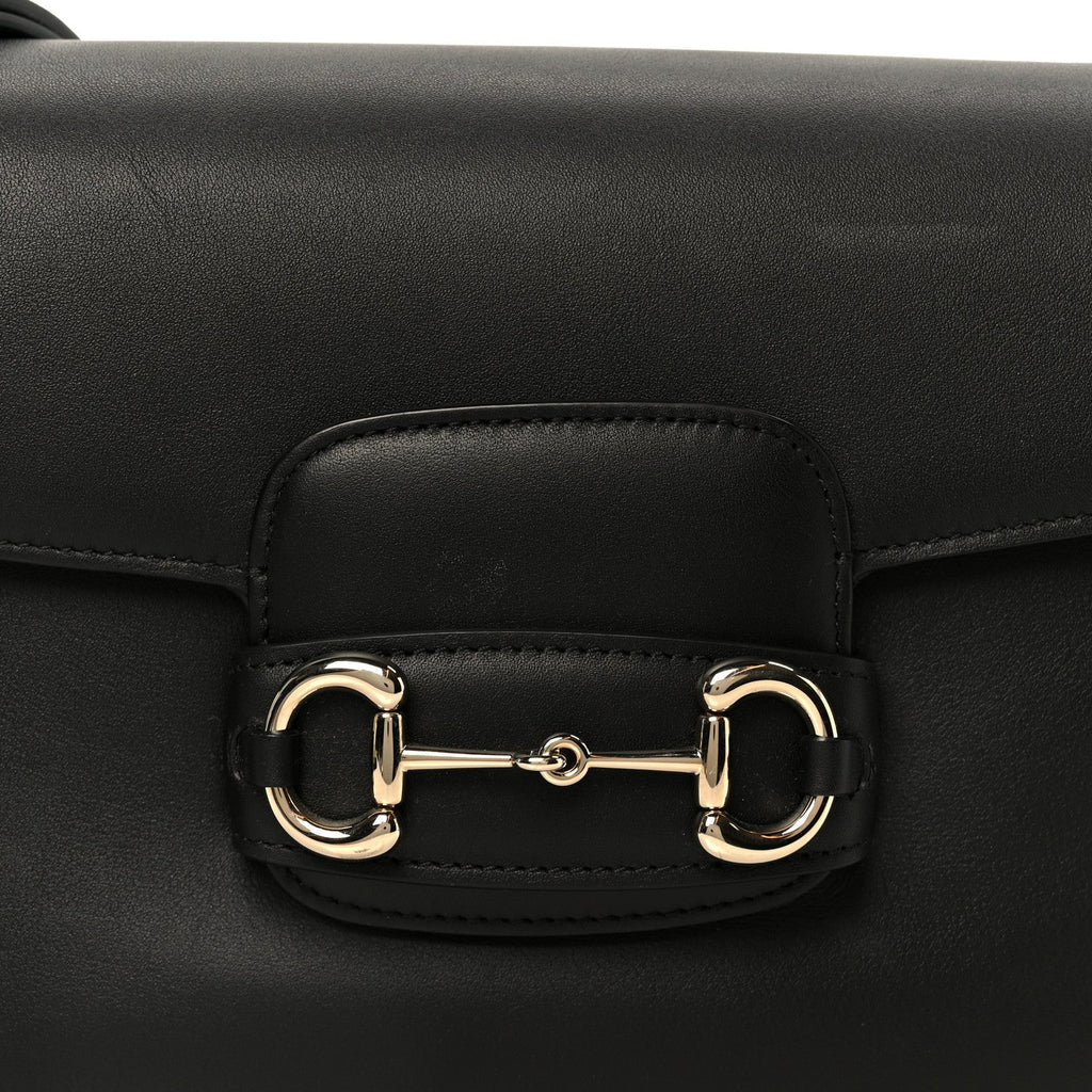 Gucci Arabella Calfskin Horsebit 1955 Soft Small Shoulder Bag Black