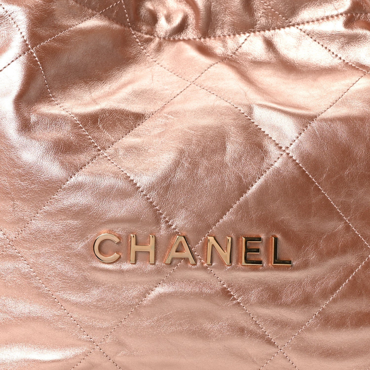 Chanel Metallic Calfskin Quilted Small Chanel 22 Pink