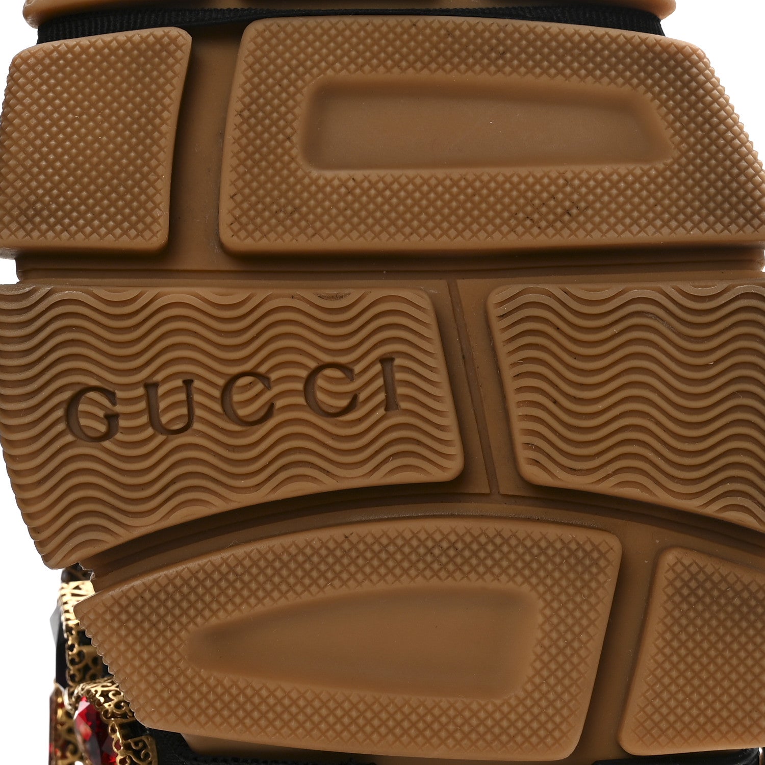 Gucci X SEGA Metallic Calfskin Mesh Removable Crystals Womens Flashtrek Sneakers 36 Rame Mystic White Lago