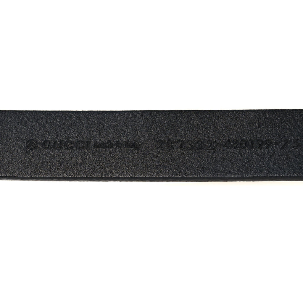 Gucci Calfskin Double G 20mm Slim Belt 75/30 Black