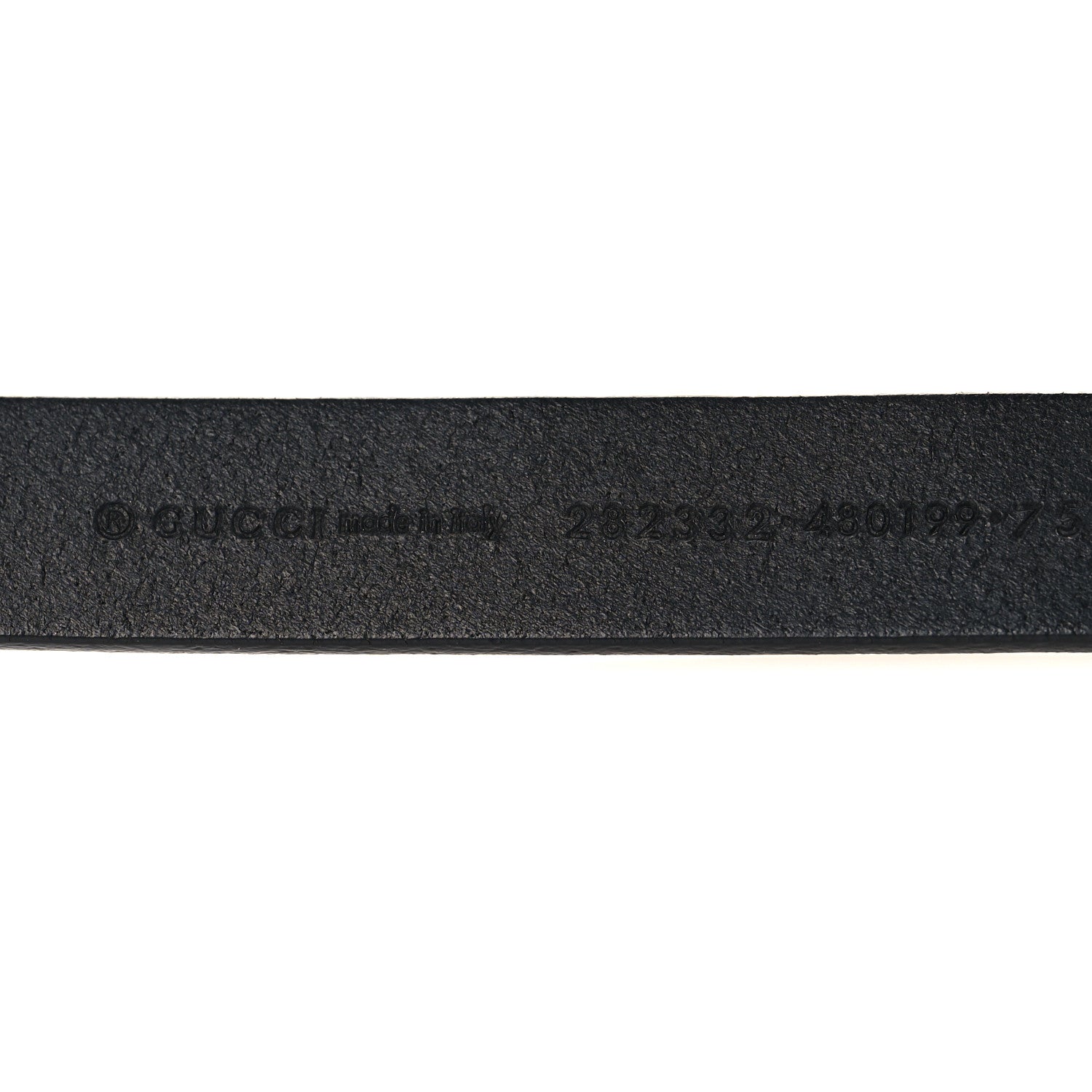 Gucci Calfskin Double G 20mm Slim Belt 75/30 Black