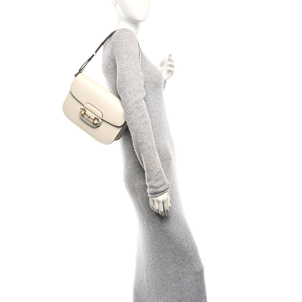 Gucci Azalea Calfskin Horsebit 1955 Shoulder Bag Mystic White