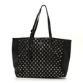 Prada Tessuto Nylon Calfskin Grommet Tote Black