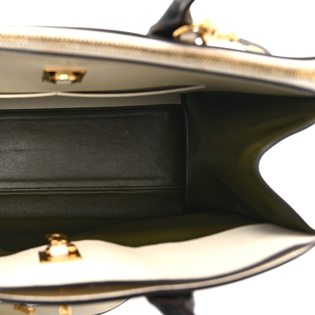 Louis Vuitton Taurillon City Steamer MM Kaki Creme Black