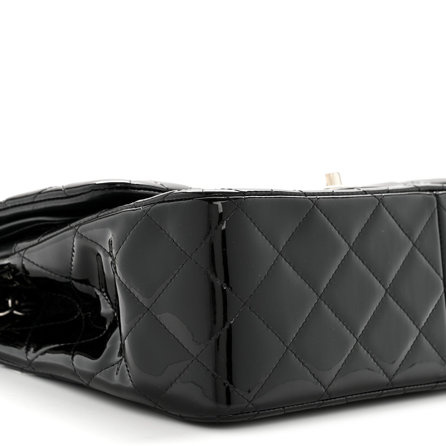 Chanel Patent Quilted Jumbo Double Flap Black