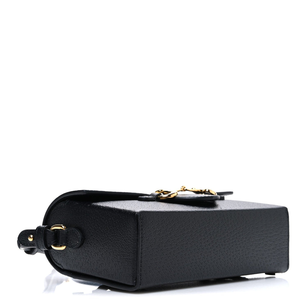 Gucci Calfskin Horsebit 1955 Shoulder Bag Black
