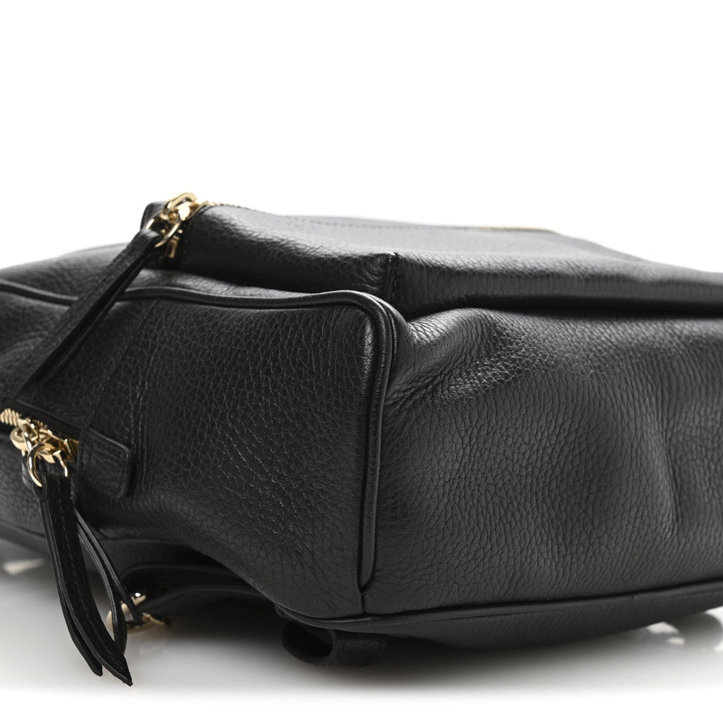 Gucci Pebbled Calfskin Soho Chain Backpack Black