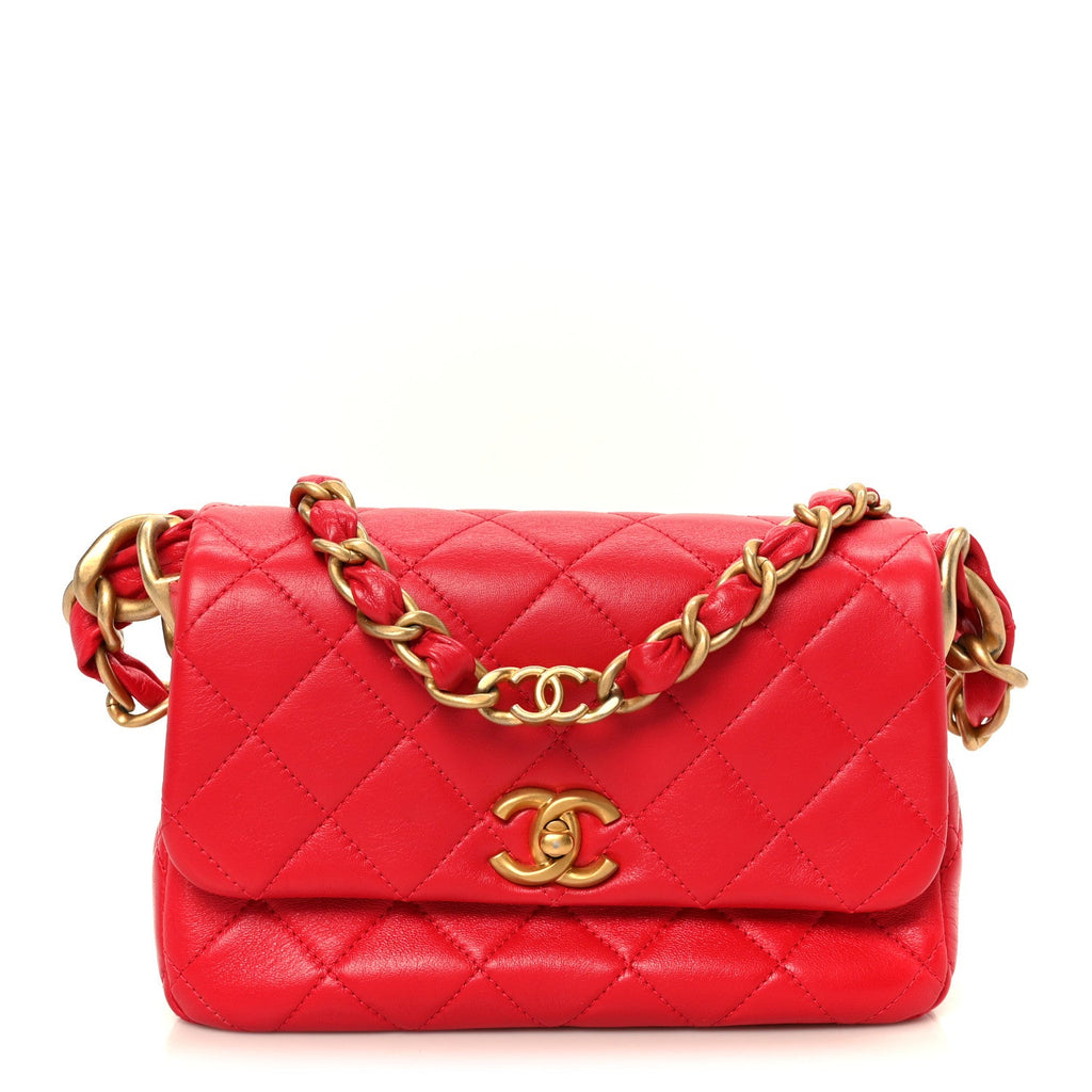 Chanel Lambskin Quilted Small Flap Red