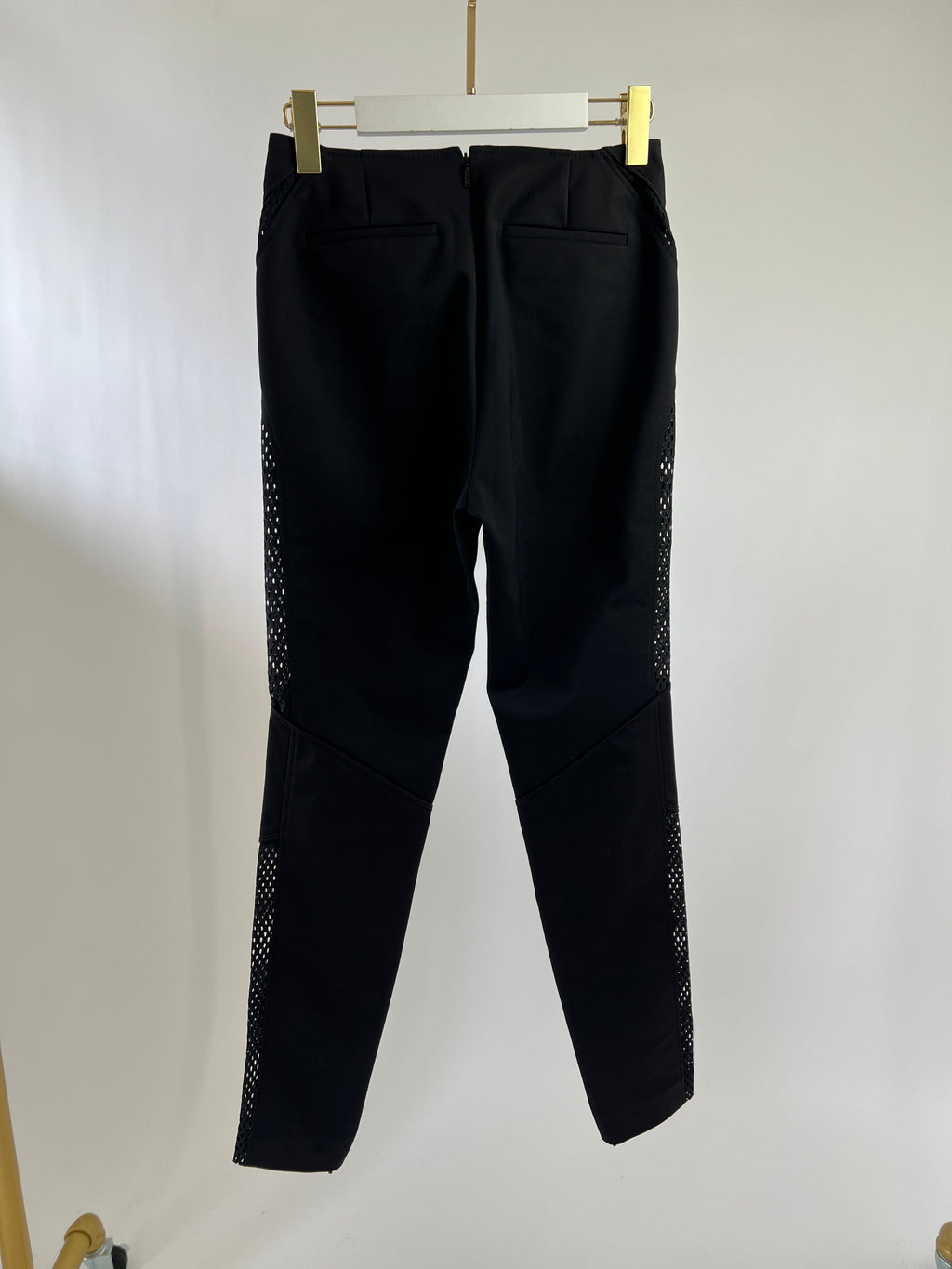 Gucci Black Leggings with Mesh & Ankle Zip Details Size IT 42 (UK 10)