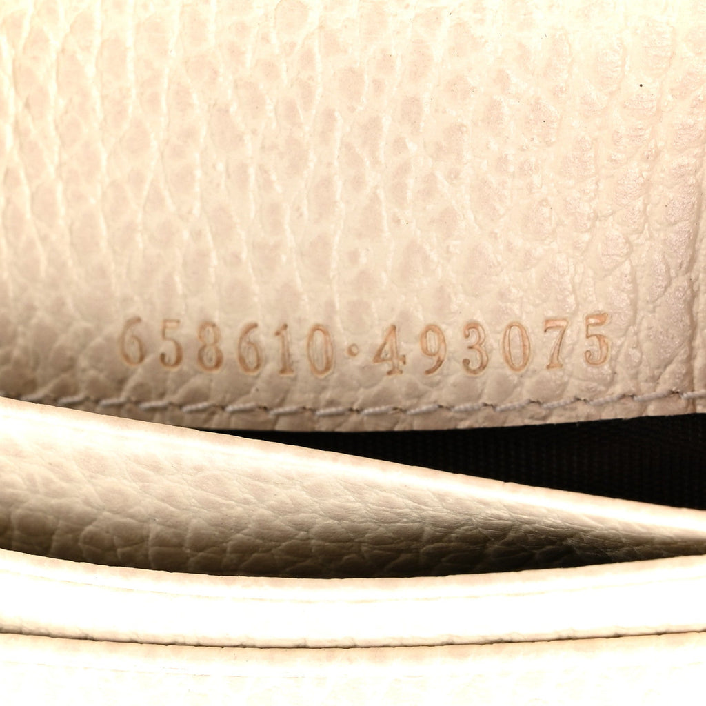 Gucci Dollar Calfskin GG Supreme Monogram GG Marmont Card Case Mystic White Beige Ebony