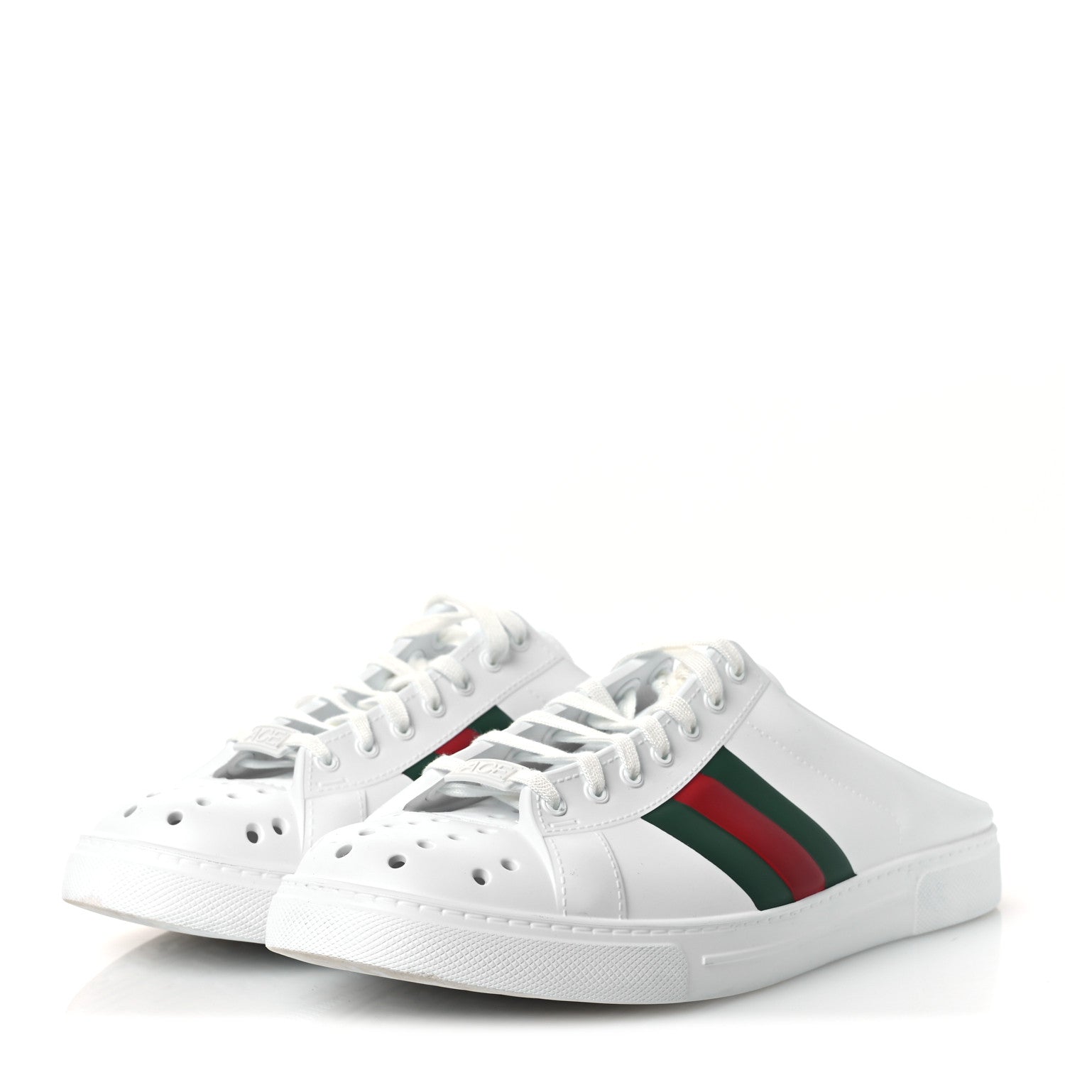 Gucci Rubber Ace Sabot Mules 42 Great White