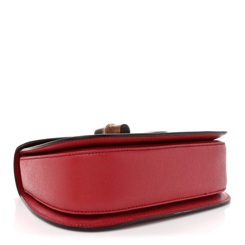 Gucci Shangai Calfskin Small Classic Bamboo Top Handle Bag Romantic Cerise