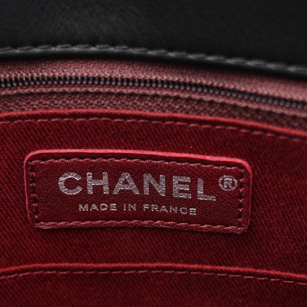 Chanel Patent Quilted Large Coco Shine Shopping Tote Black